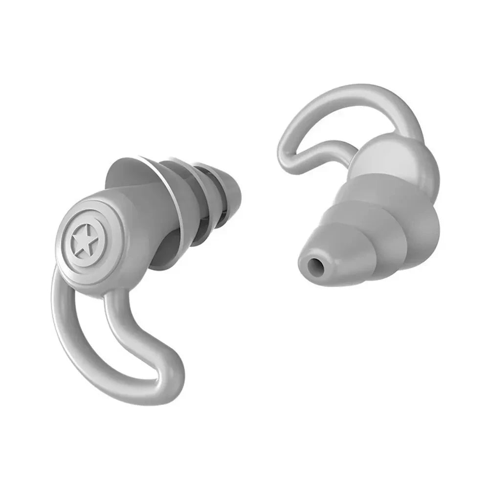 HUAK 3 Layer Silicone Ear Plugs for Noise Reduction Reusable Ear Plugs for Sleeping, Swimming, Studying, Concerts, Noise Hearing