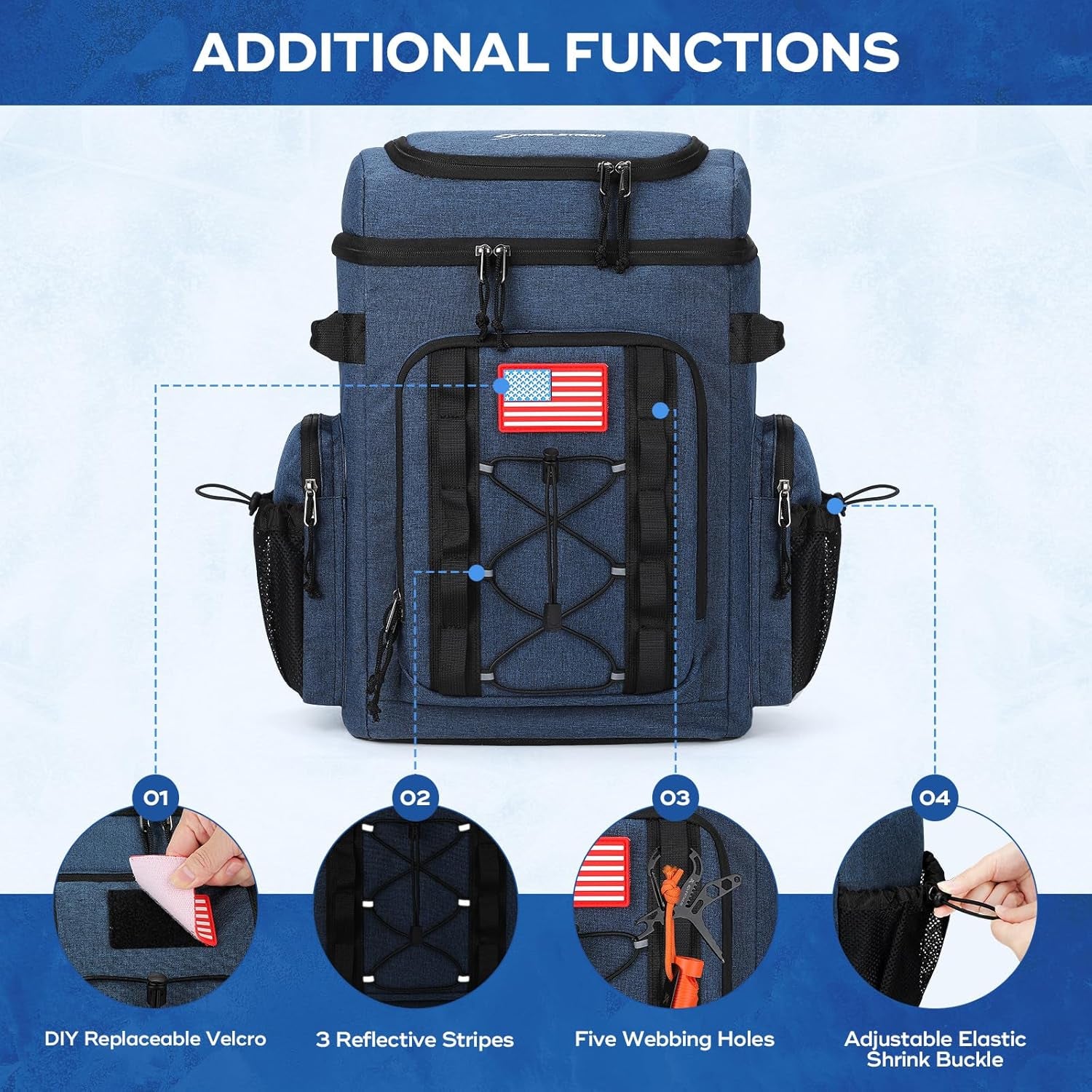 35/50 Can Insulated Backpack Cooler, Leakproof Soft Lunch Ice Bag | Keeps Food Cold for 16H, Peva Liner, Durable Nylon, Ergonomic Padding. Perfect for Men, Women, Camping, Beach, Hiking, Travel