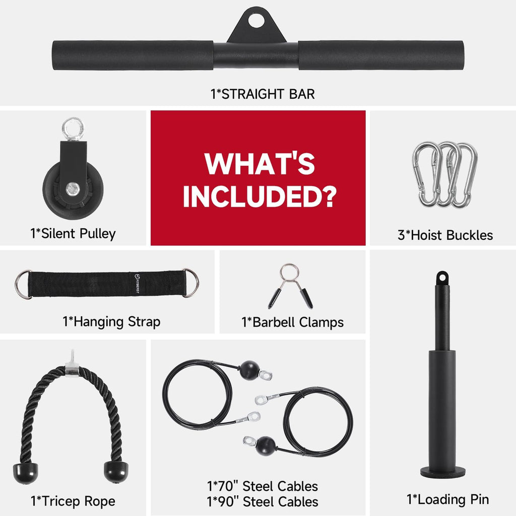Pulley System Gym, Cable Weight Pulley System for Gym LAT Pulldown, Biceps Curl Workout, Ideal Home Gym Equipment for Forearm, Shoulder, Strength Training