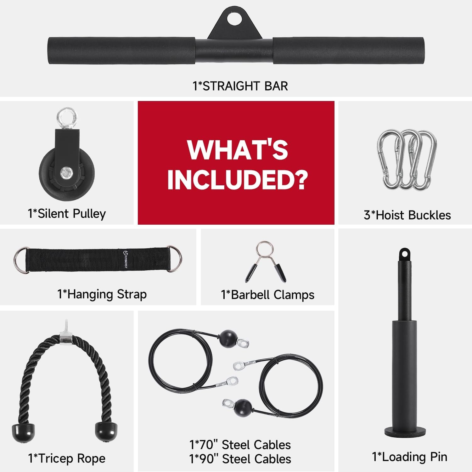 Pulley System Gym, Cable Weight Pulley System for Gym LAT Pulldown, Biceps Curl Workout, Ideal Home Gym Equipment for Forearm, Shoulder, Strength Training