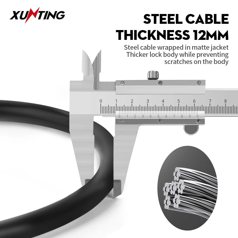 Xunting 54Cm/78Cm/110Cm Bike Lock Electric Password Steel Wire Cable Lock Combination for Anti-Theft Lockscycling Accessories