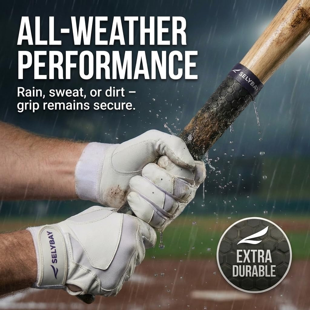 Baseball Bat Grip Tape 1.1Mm - Softball Bat Wrap, Stick Grip Tape Black | Bat Grips Fit All Bats, Baseball Grip Tape, Bat Tape Grip Cushion, Reduces Hand Sting