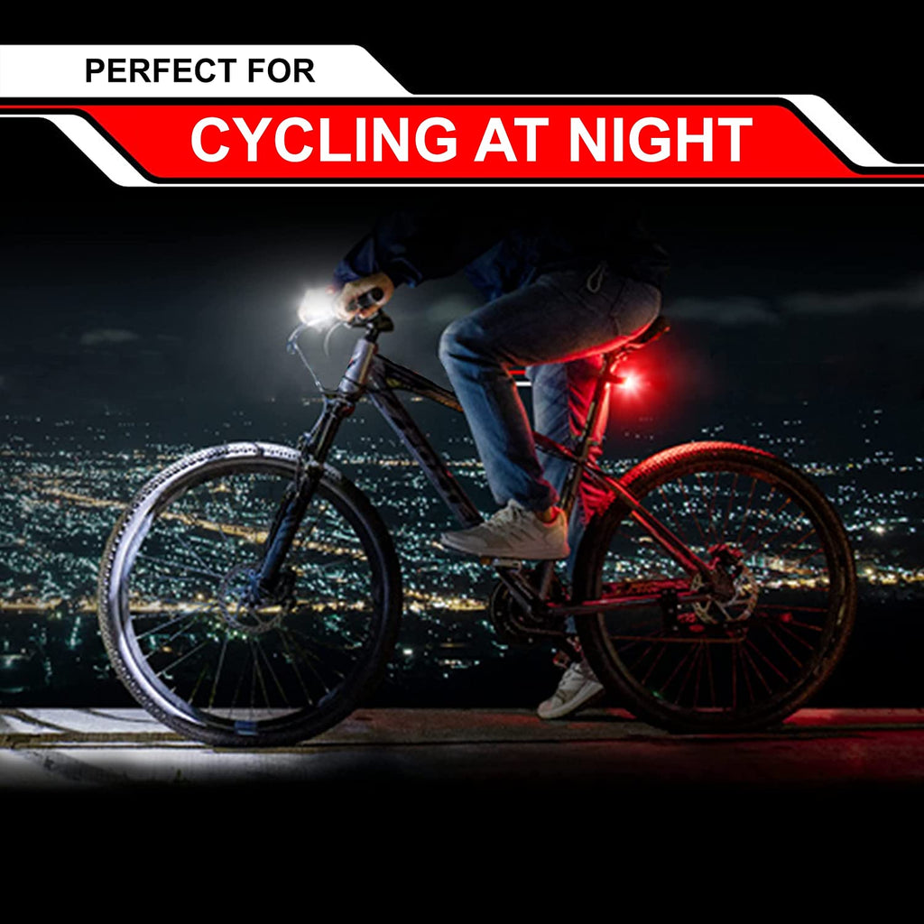 Bike Lights for Night Riding, USB Rechargeable Front and Back Lights, LED Bicycle Headlight and Tail Light Set, Water Resistant Bike Lights Rechargeable for Mountain Bikes, Kids Bike Light, MTB Light