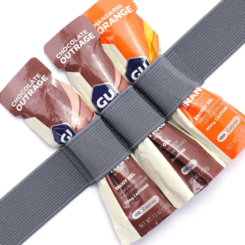 Race Number Belt with 6 Energy Gel Loops for Triathlon & Marathon | Triathlon Race Belt Bib Holder for Running and Cycling