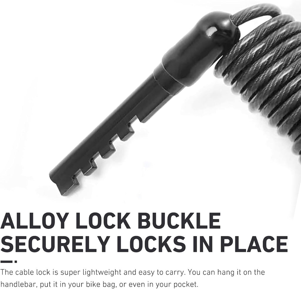 Motorcycle and Bike Helmet Lock, Anti-Theft Retractable Luggage Lock, 4 Digit Combination Password Security Lock, Universal for Most Motorcycles and Bicycles (Black)