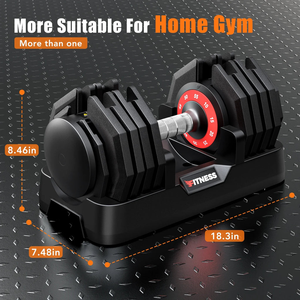 110Lb(55Lbs*2) Adjustable Dumbbells Set,10 in 1 Quick-Select 10-55Lbs Weight Adjustable Dumbbells for Full Body Home Workout