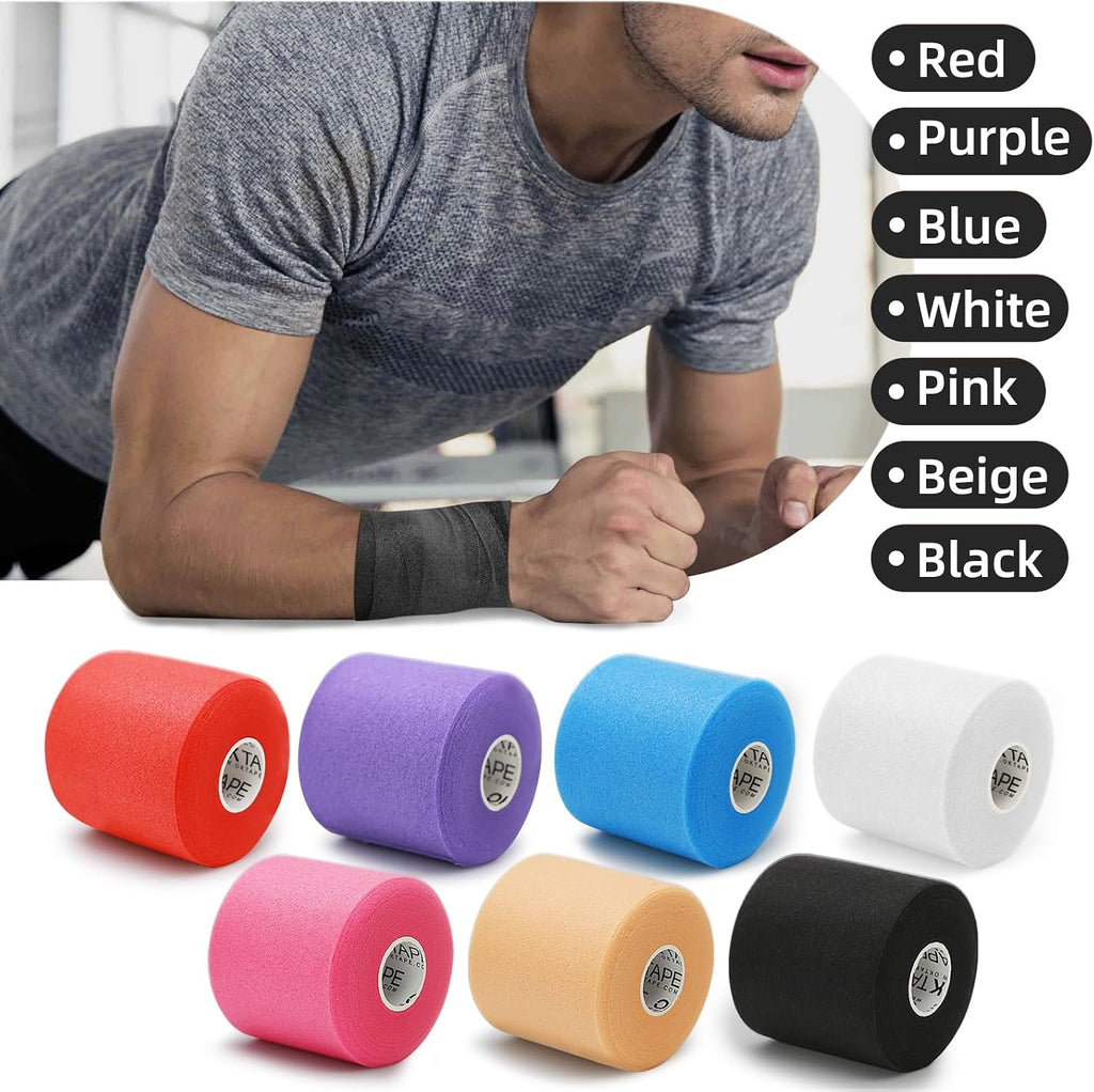 Pre Wrap Tape 4-Rolls 120 Yds Athletic Foam Underwrap for Sports | Soft, Breathable, Skin-Friendly and Latex-Free, Protect for Ankles Wrists Hands and Knees, 2.75 Inches - Black