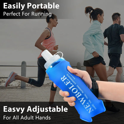 Ultra Lightweight Foldable Wristband 500Ml Water Bottle Outdoor Sports Water Bag Running Fixed anti Slip TPU Soft Water Bottle