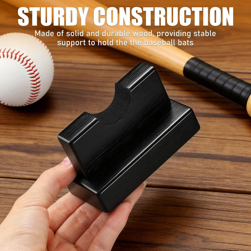 Baseball Bat Display Stand, Black Desktop Horizontal Holder | Stable Desktop Display Design | No Wall Installation Required | Showcases Baseball Bats in Homes, Offices or Display Areas