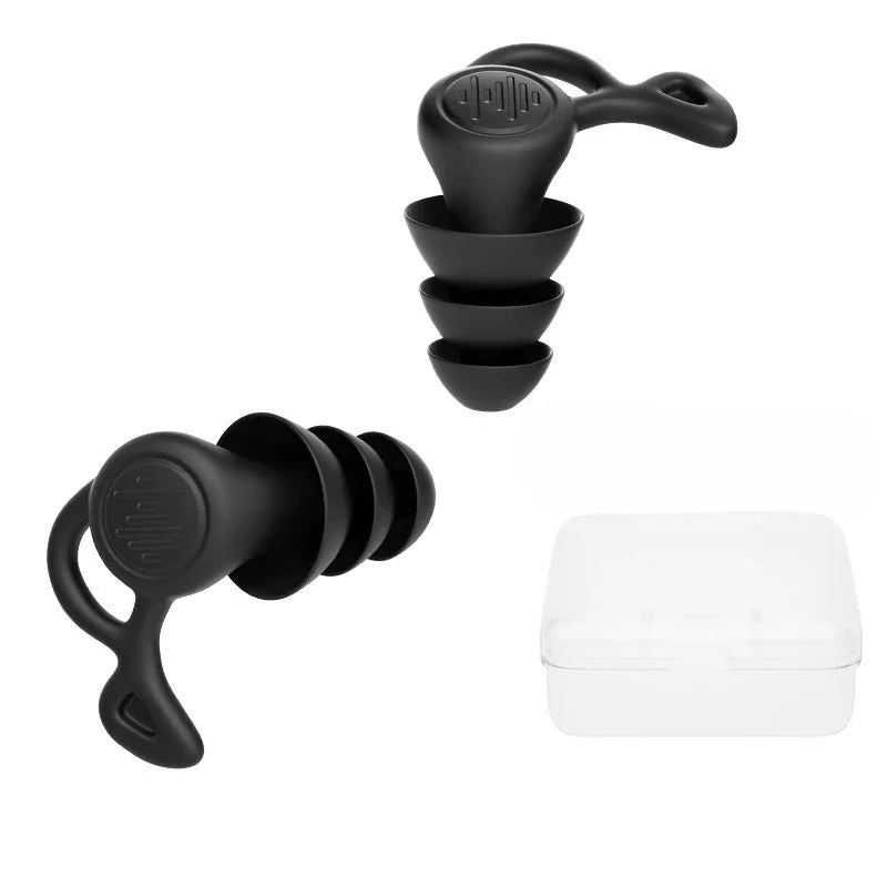 3 Layer anti Noise Silicone Reusable Earplugs Waterproof Swimming Ear Plugs for Sleeping Diving Surf Soft Comfort Ear Protector