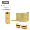 1 Pair of No-Tie Shoelaces with Colorful Buckles | Gold & Pearl Luster Elastic Fashionable Shoelaces, Easy Slip-On Design