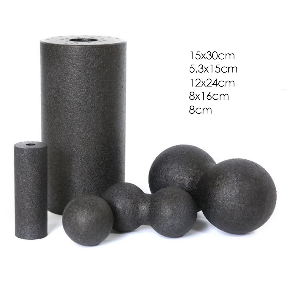 5Pcs Yoga Massage Foam Rollers Fascia Balls Yoga Column EPP High Density Fitness Roller &amp;Ball Leg Back Neck Massager Pain Relief