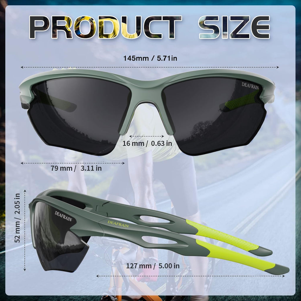 Sports Sunglasses Polarized for Men Women | Running Cycling Fishing, TR90 Unbreakable Frame, UV Protection, Z87