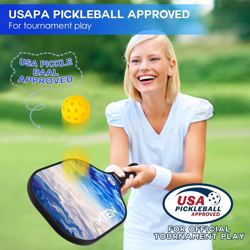 Pickleball Paddles Set of 2/4/1, USAPA Approved Fiberglass Rackets | Lightweight Set for Men, Women, Beginners & Intermediate