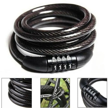 Heavy Duty Strong Motorcycle 4 Digital Code Mountain Bike Cycle Security Chain Padlock Fixed Password Anti-Theft Lock