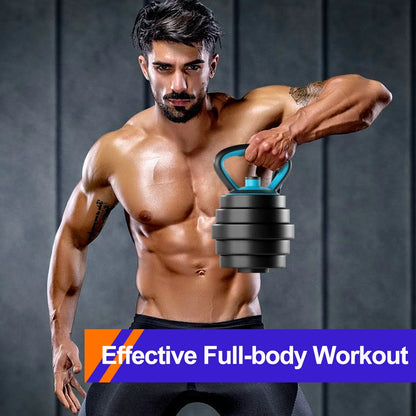 Adjustable Dumbbells, 45LBS 4-In-1 Portable Changeable Dumbbell, Kettlebells, Push up Stand and Barbell Set with Adjustable Weights Dumbbells