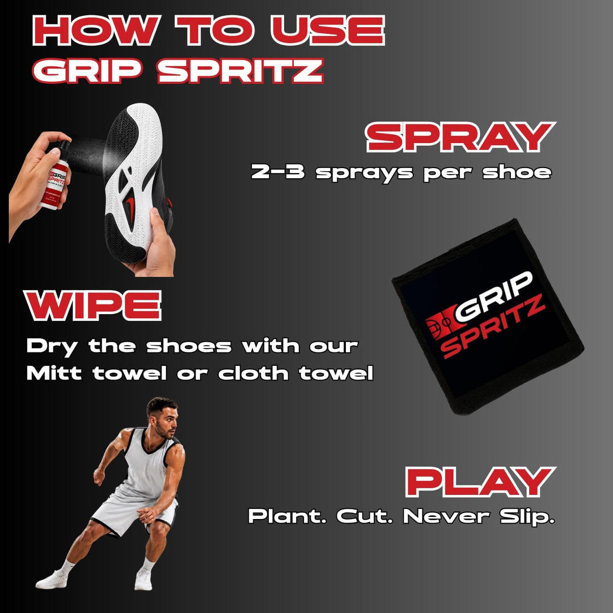 - Basketball Shoe Grip Spray - Improve Sole Traction & Court Grip - Rejuvenate & Elongate Sneaker Life - anti Slip Grip & Performance Enhancer - Basketball Accessory