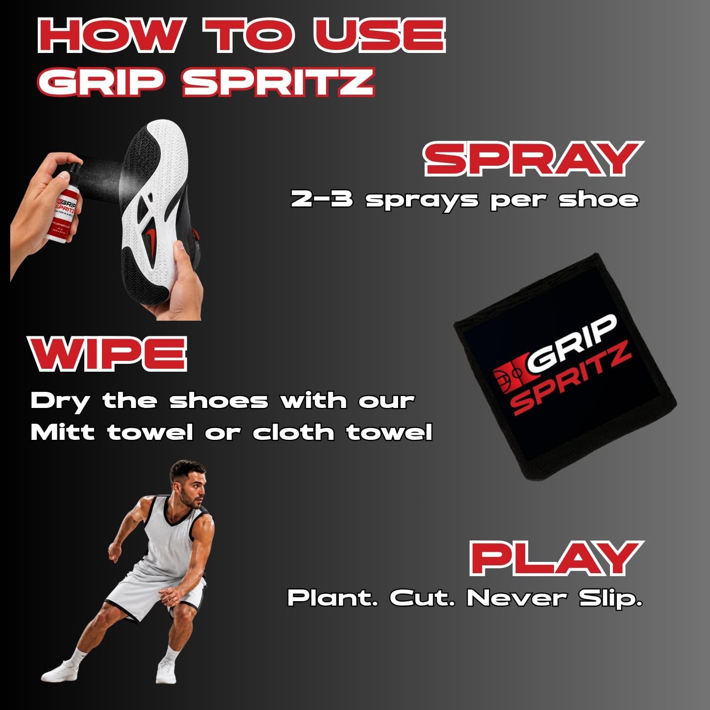 - Basketball Shoe Grip Spray - Improve Sole Traction & Court Grip - Rejuvenate & Elongate Sneaker Life - anti Slip Grip & Performance Enhancer - Basketball Accessory