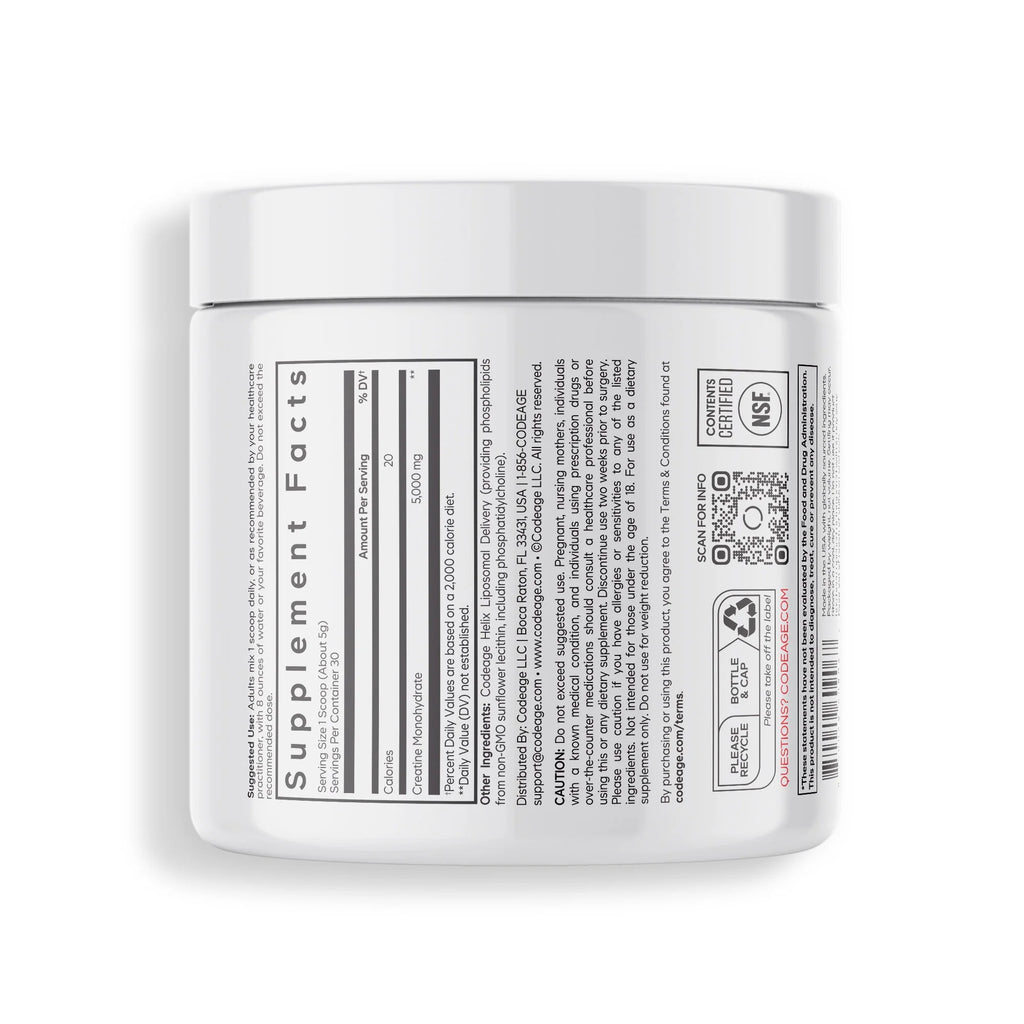 Liposomal Creatine Monohydrate Powder Supplement, Unflavored, 1-Month Supply, 30 Servings