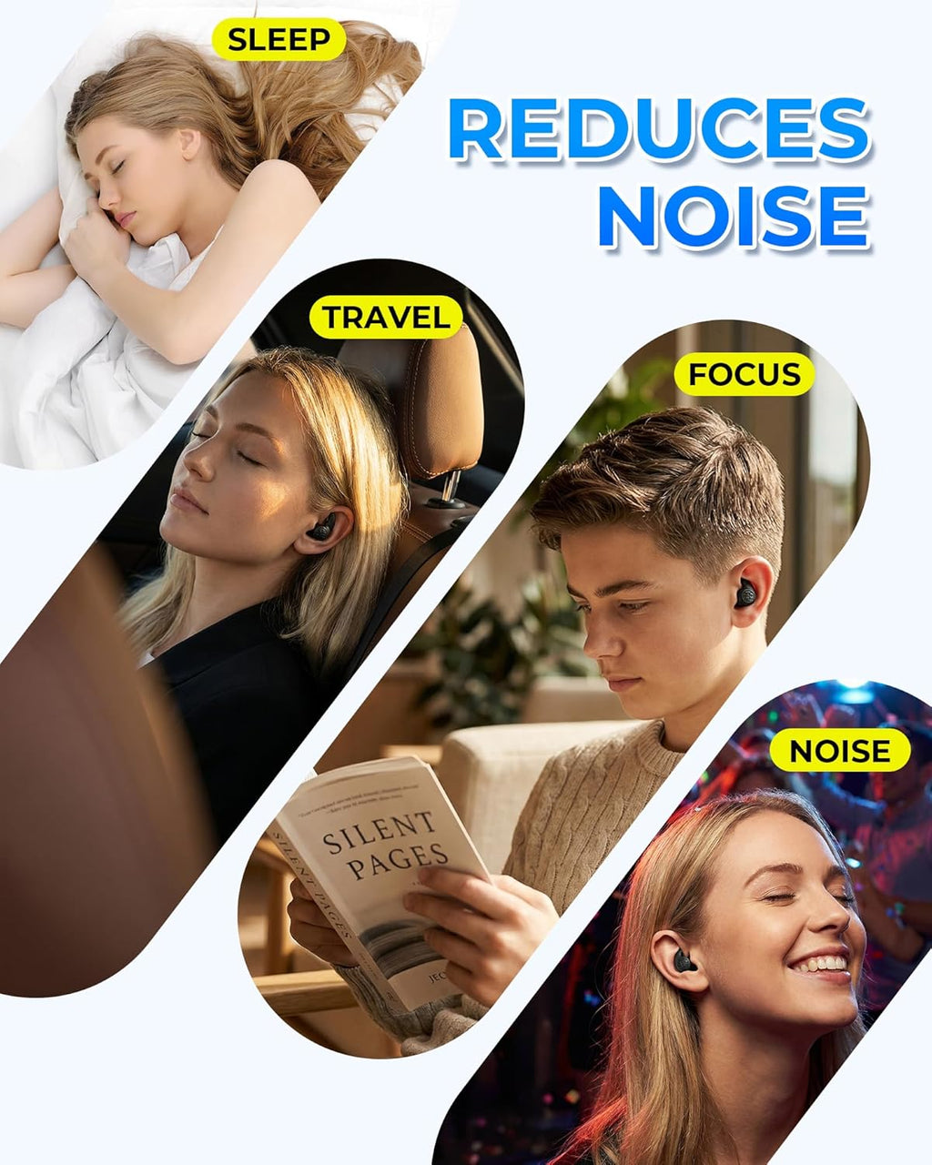 3 Pairs Swimming Earplugs Waterproof Silicone Ear Plugs for Swimming Surfing Shower Kayaking, Water Out Sound in Comfortable Reusable Ear Protection for Adults Teens with Storage Case, Black Gray Blue