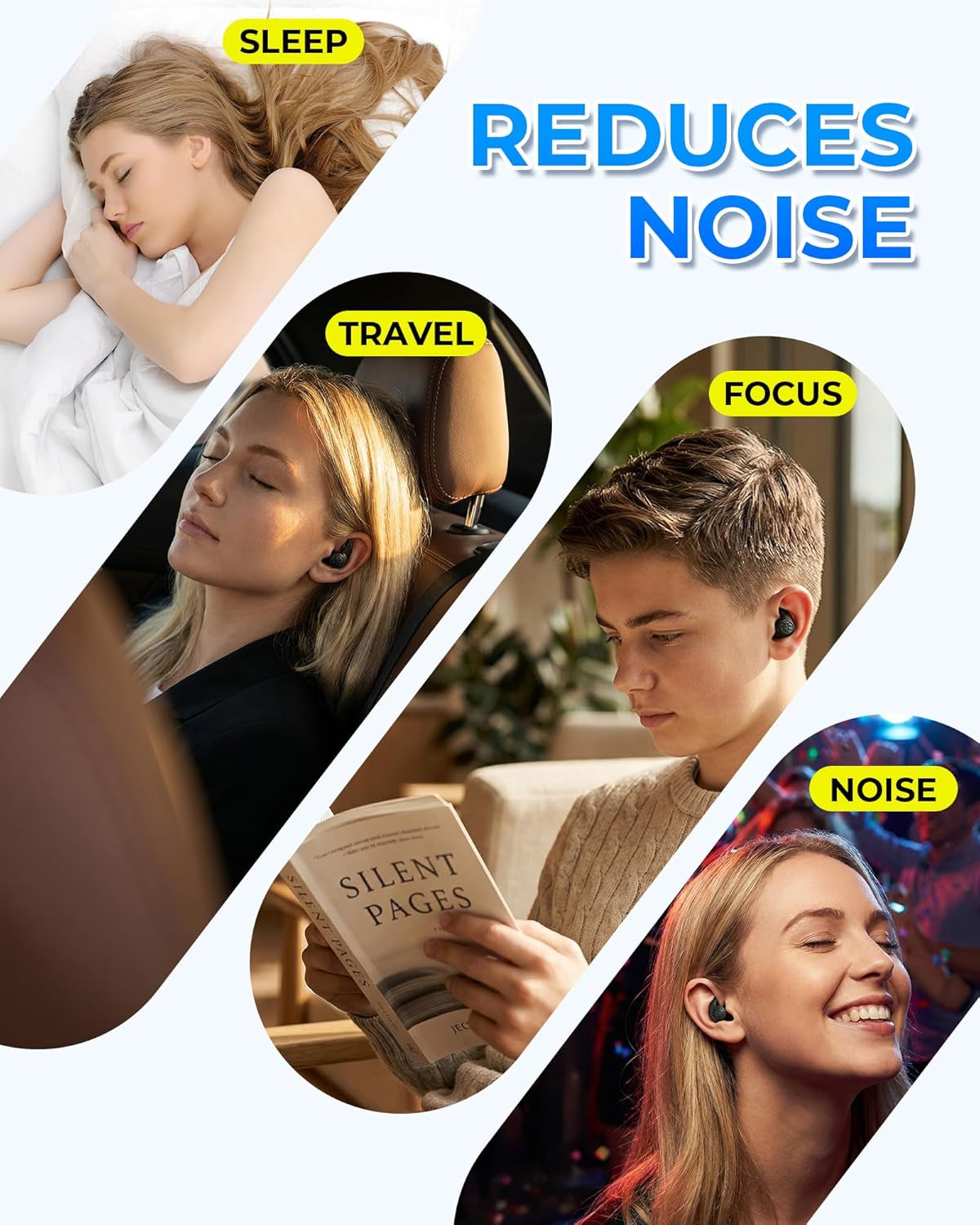 3 Pairs Swimming Earplugs Waterproof Silicone Ear Plugs for Swimming Surfing Shower Kayaking, Water Out Sound in Comfortable Reusable Ear Protection for Adults Teens with Storage Case, Black Gray Blue