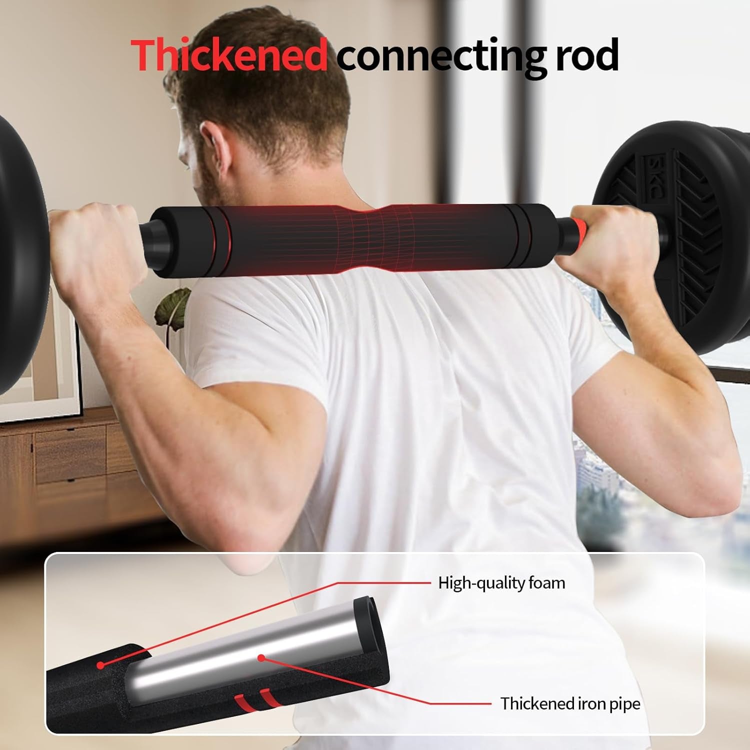 Adjustable Dumbbell, 20/30/45/70/90Lbs Dumbbells Set, 4-In-1 Free Weights for Women/Men Workout Equipment Used as Barbell/Kettlebells/Push up Stand for Home Gym